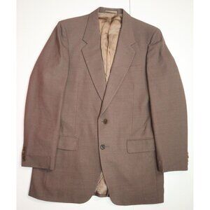VINTAGE MEN'S BROWN TWO-BUTTON BLAZER JACKET - VITTORIO REX - SIZE 40R